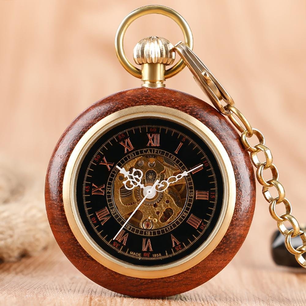 Mahogany Roman Pocket Watch - Image 3