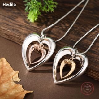 New Hollow Two-color Love Snake Bones Chain Pendant