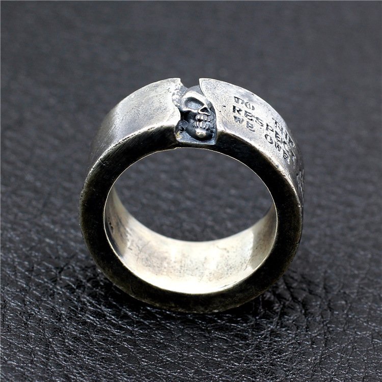 925 Sterling Silver Handmade Personalized Minority Retro Trendy Style Unique Texture Carved Couple Rings - Image 4