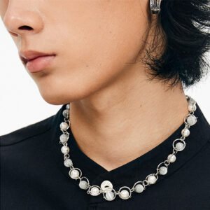 Saturn Structure Pearl Opal Beaded Necklace