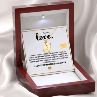 Personalized Flip Envelope Love Letter Creative Gift Couple Necklace Stainless Steel Ornament Gift Box