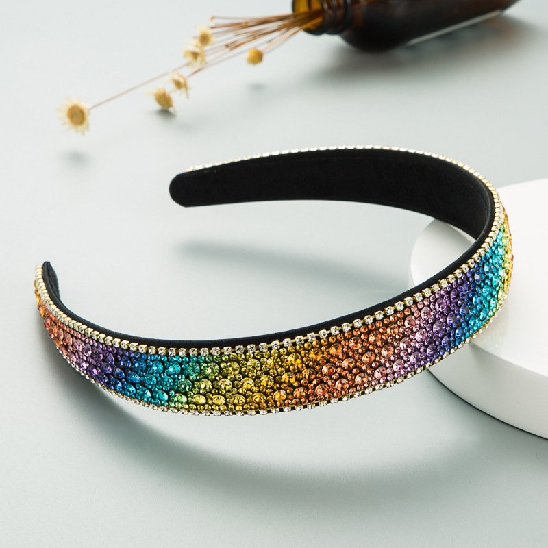 Trendy Colorful Diamond Non-slip Headband Women's Simple - Image 10