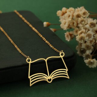 Reading Book Necklace Ornament Personalized Creative Punk Design Stainless Steel
