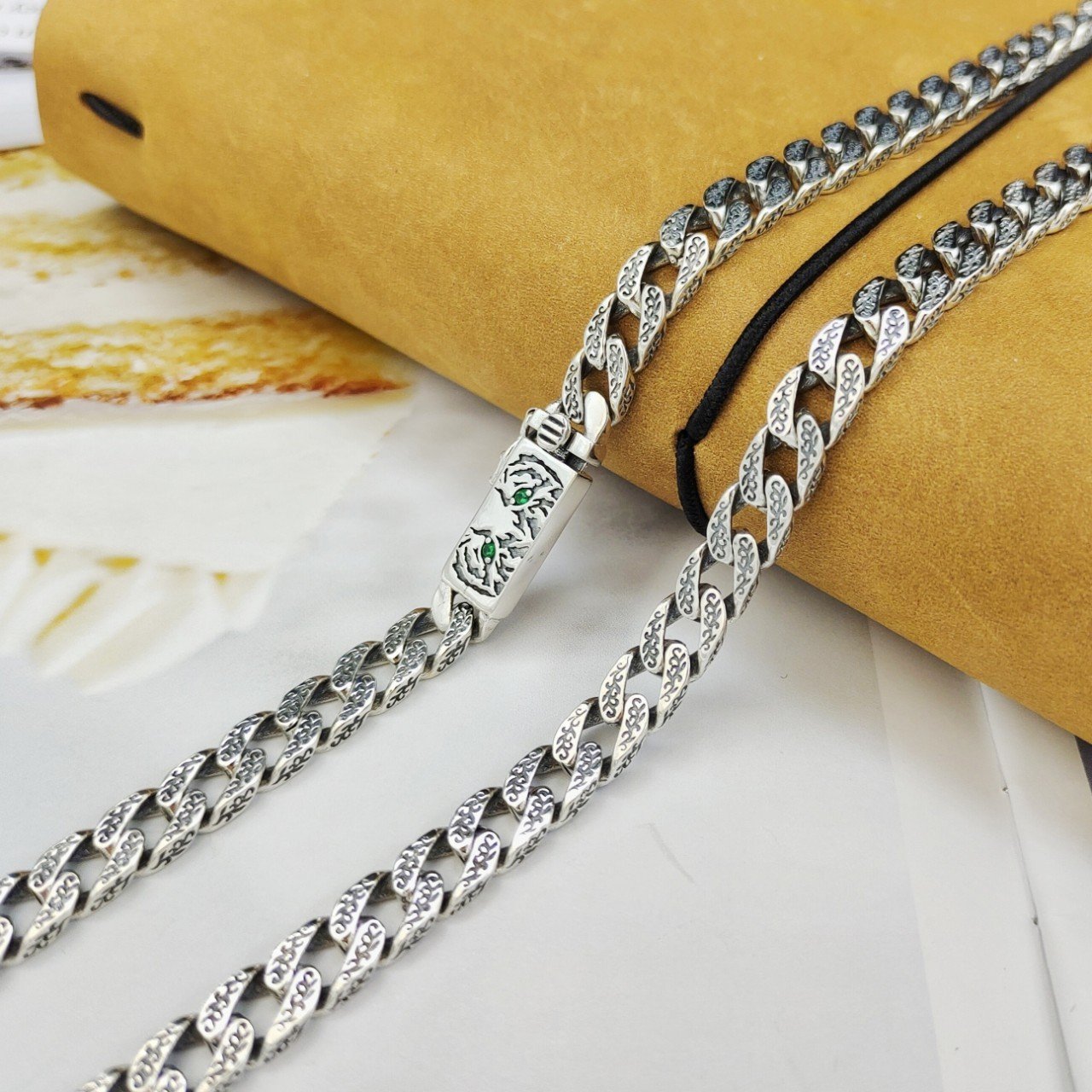 Tiger Year All-match Men's Simplicity Necklace Sterling Silver - Image 2