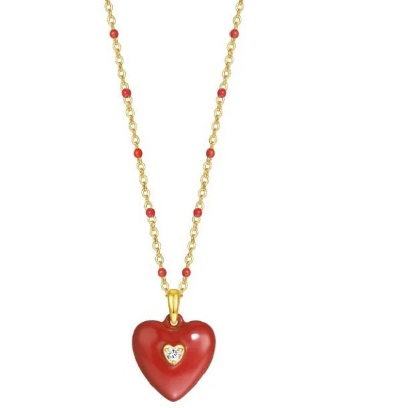 French Love Enamel Pendant Necklace Light Luxury Temperament High Sense - Image 4