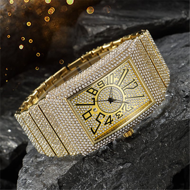 Diamond-embedded Watch Men's Super Starry Square - Image 3