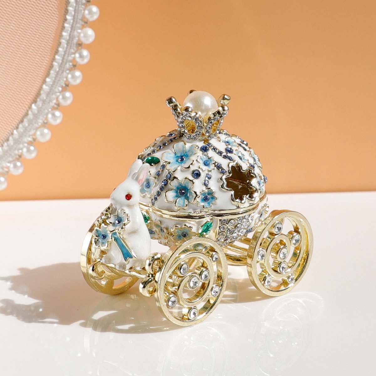 Creative Princess Carriage Cherry And Bunny Ornament Storage Box - Image 6