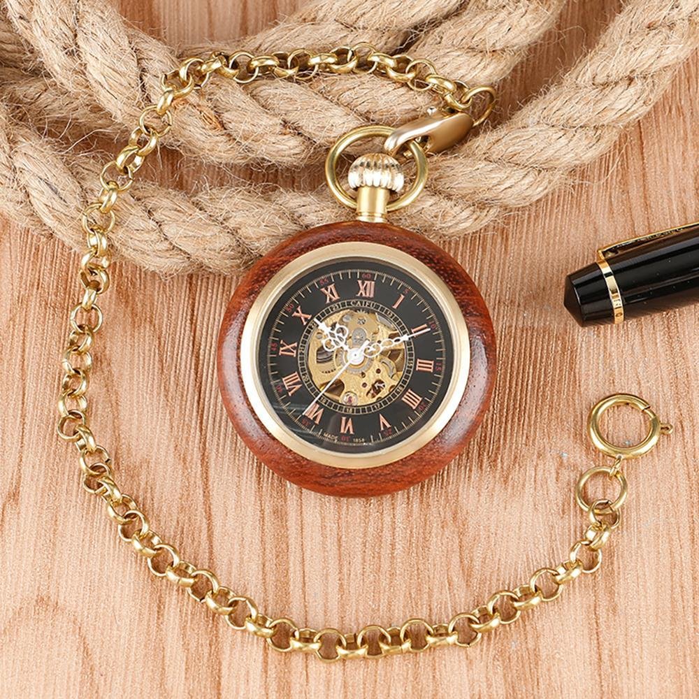 Mahogany Roman Pocket Watch - Image 5