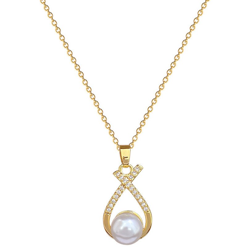 Necklace Women's Copper Micro Inlaid Real Gold Electroplating Ins - Image 3