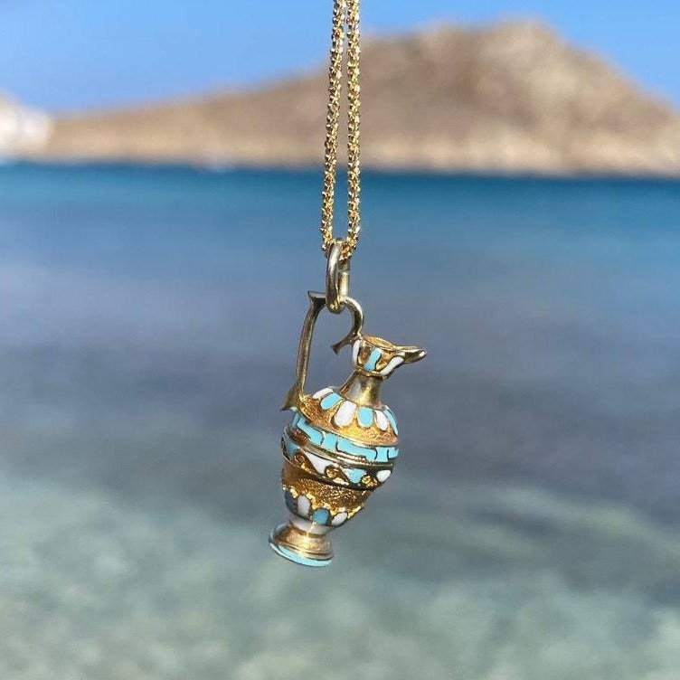 Titanium Steel Handmade Oil Dripping Commemorative Color Water Bottle Necklace - Image 4