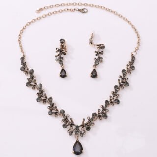 Bridal Rhinestone Zircon Earring Necklace