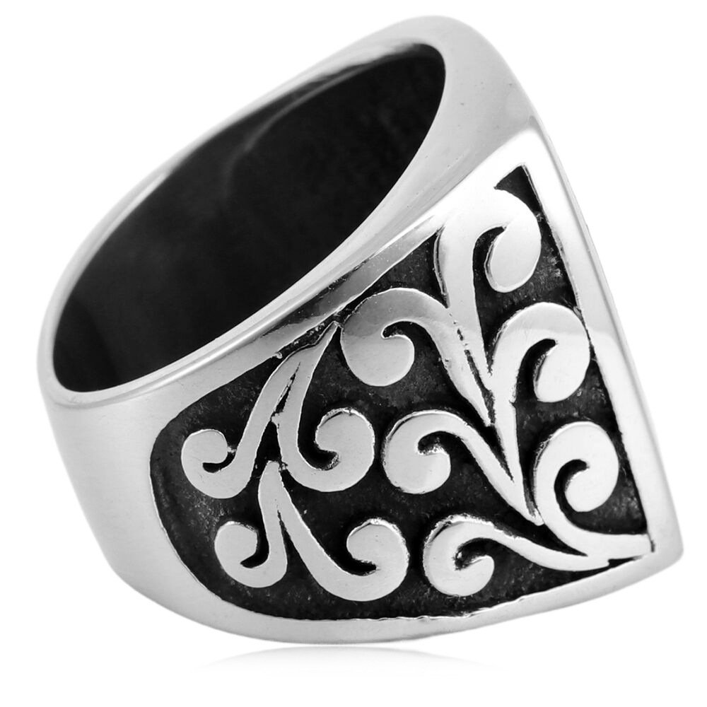 Retro Square Titanium Steel Square Ring - Image 3