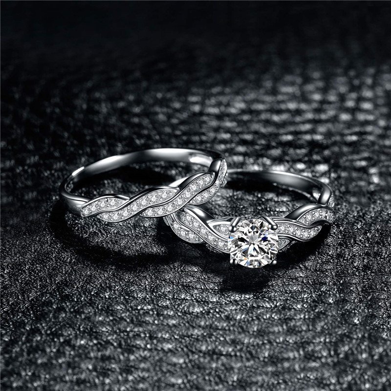 Women's Fashion Plating Couple Women's Ring Set - Image 5