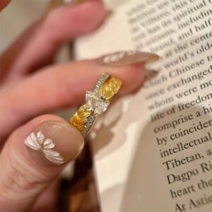 Antique Style Vintage Twist Weave Water Drop Zircon Ring