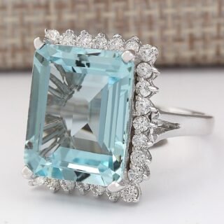 Women's Versatile Fashion Inlaid Lake Blue Zircon Ring