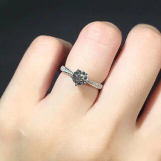 Five-claw Micro Rhinestone Ring Simple