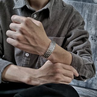 Men's Sterling Silver Handwoven Braided Bracelet