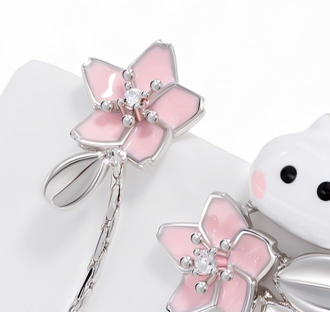 New Girly Cute And Compact Design Flower Bud Peekaboo Earrings - Image 5