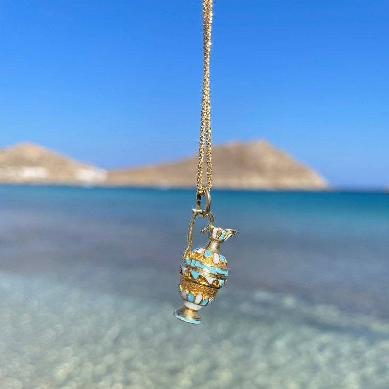 Titanium Steel Handmade Oil Dripping Commemorative Color Water Bottle Necklace - Image 3