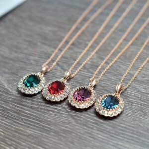 Oval Color Short Clavicle Necklace For Women
