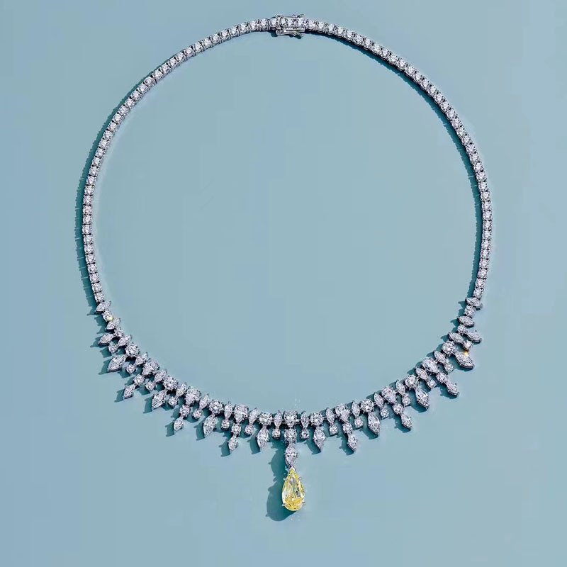 Women's Sterling Silver Diamond Necklace - Image 4