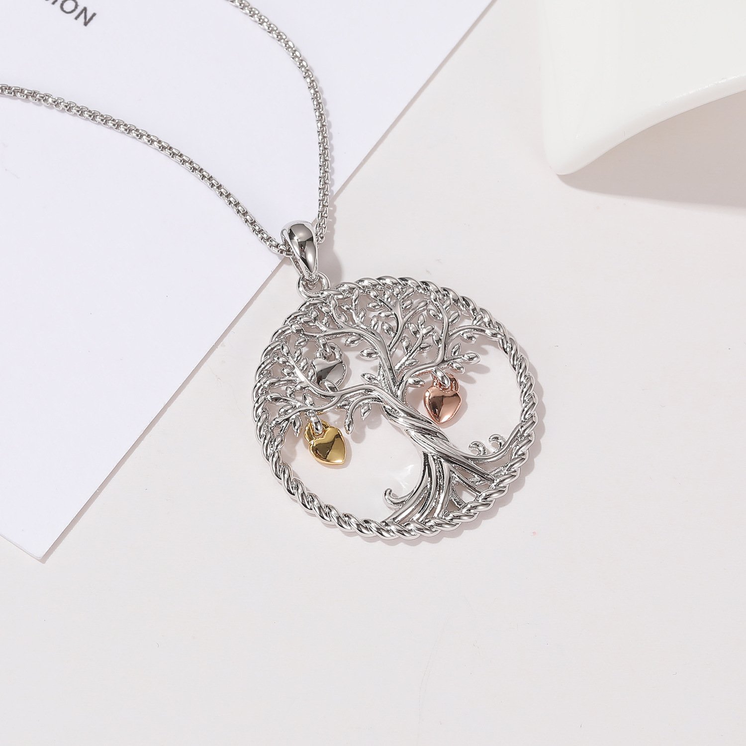 Fashion Heart Lucky Tree Hollow Necklace - Image 2