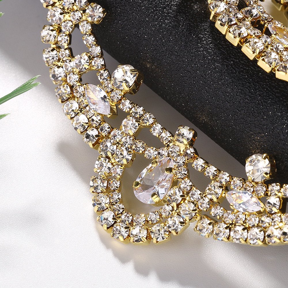 Floral Temperament Retro Bride Headband Rhinestone - Image 3