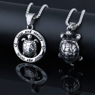 Stainless Steel Turtle Pendant Necklace Retro Personality Motorcycle Style Men's Pendant