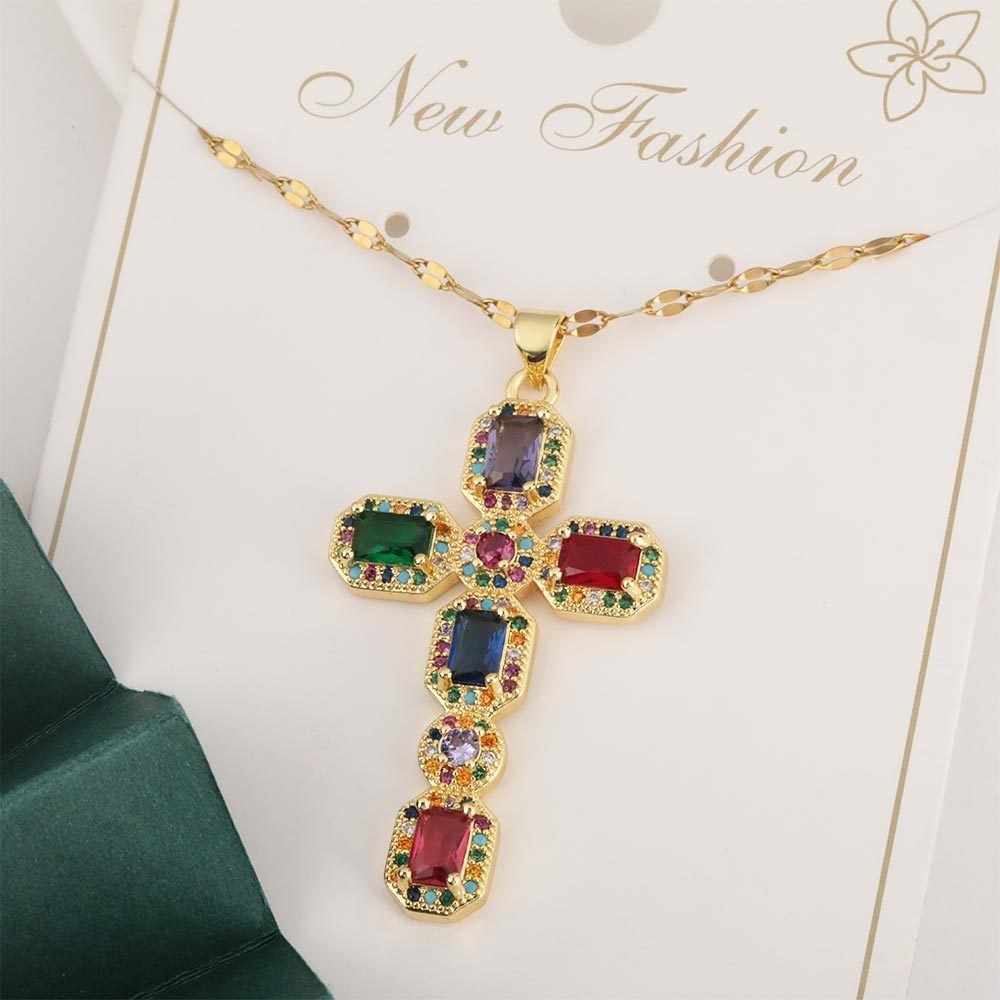 Copper Micro Zircon-inlaid Pendant Lip Chain - Image 2