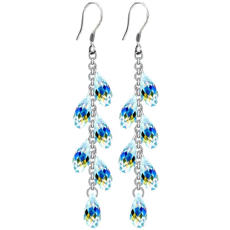 Bead Curtain Silver Needle Jewelry Crystal Earrings - Image 5