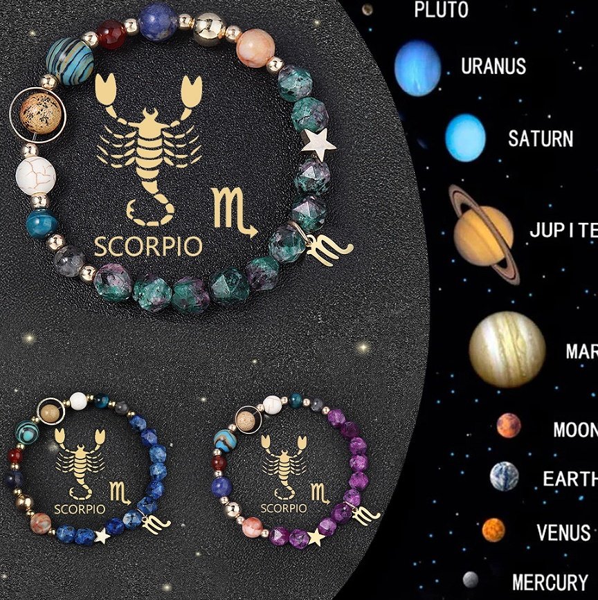 Crystal Stone Zodiac Sign Bracelet - Image 2