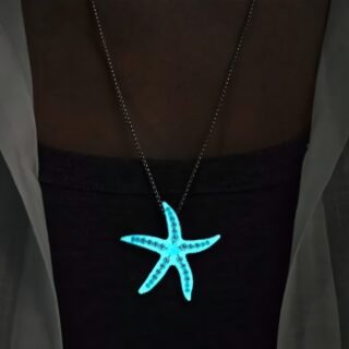 Metal Luminous Starfish Necklace Ocean Elf Beach Party