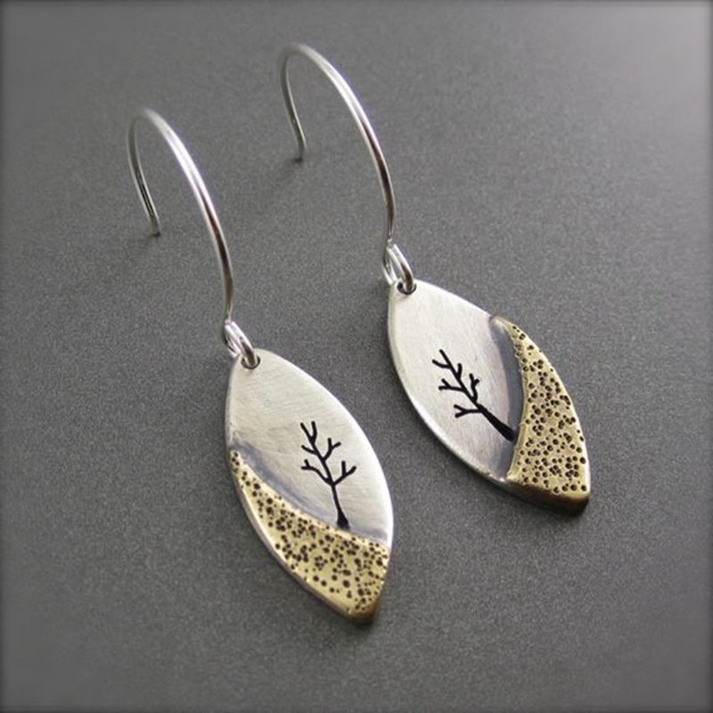 European And American Retro Drop-shaped Twig Earrings - Image 2