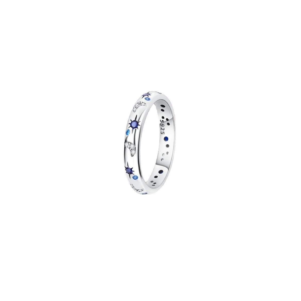 Women's Simple Stylish Moon And The Stars Ring Inlaid With Colorful Zircon - Image 5