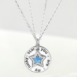 Sterling Silver Couple Necklace Birthday Gift