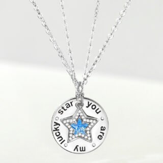 Sterling Silver Couple Necklace Birthday Gift