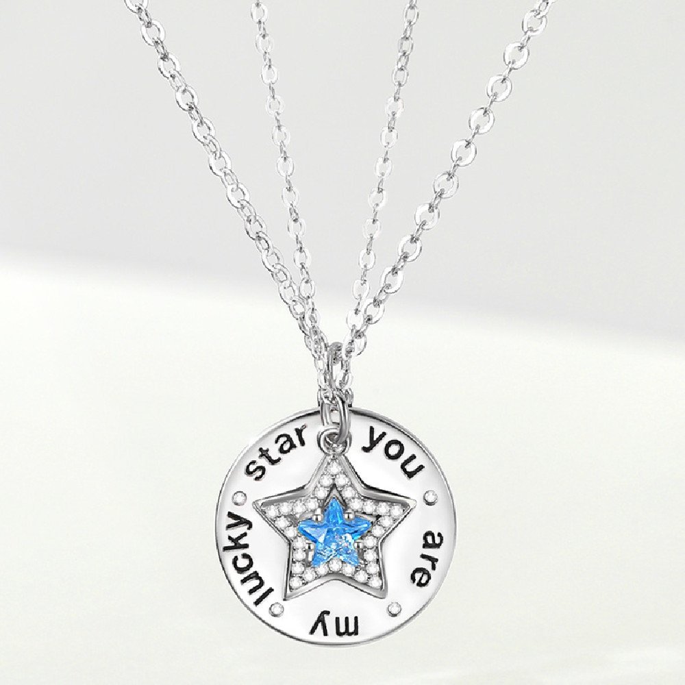 Sterling Silver Couple Necklace Birthday Gift