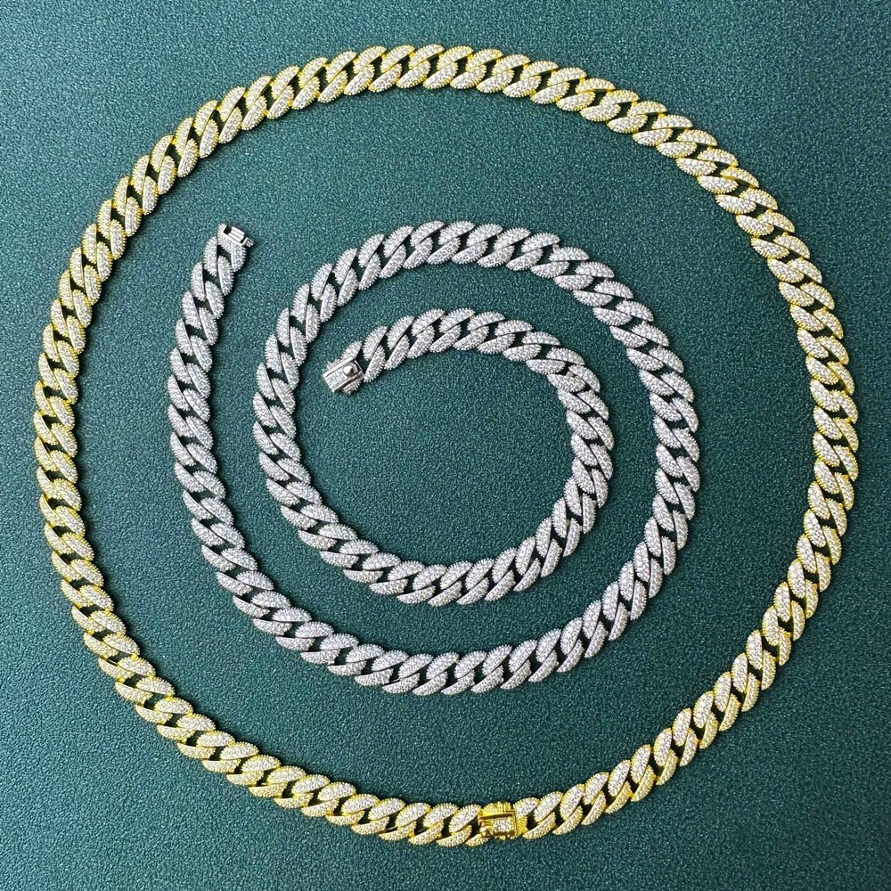 European And American Full Diamond Cuban Link Chain - Image 2