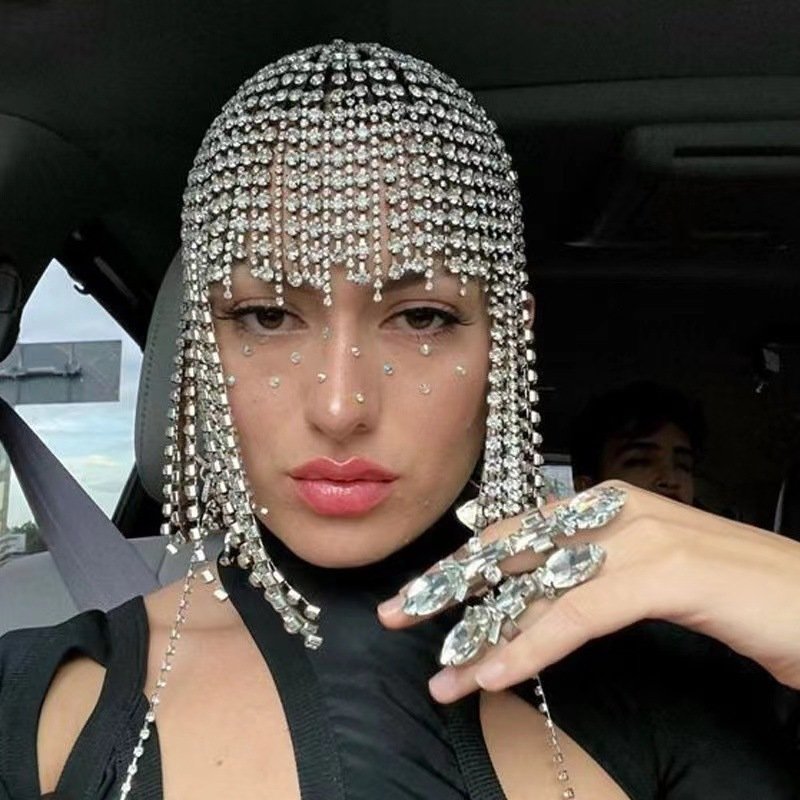 Bohemian Splendid Diamond Rhinestone Retro Ethnic Wind Length Fringed Headwear - Image 2
