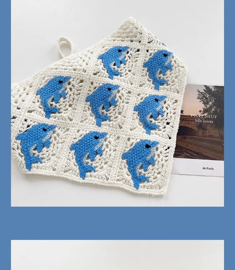Hot Girl Style New Dolphin Knitted Triangular Binder Women - Image 5