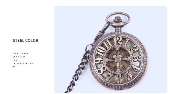 Automatic Semi-automatic Mechanical Pocket Watch Roman Digital Dial Pocket Watch - Image 7