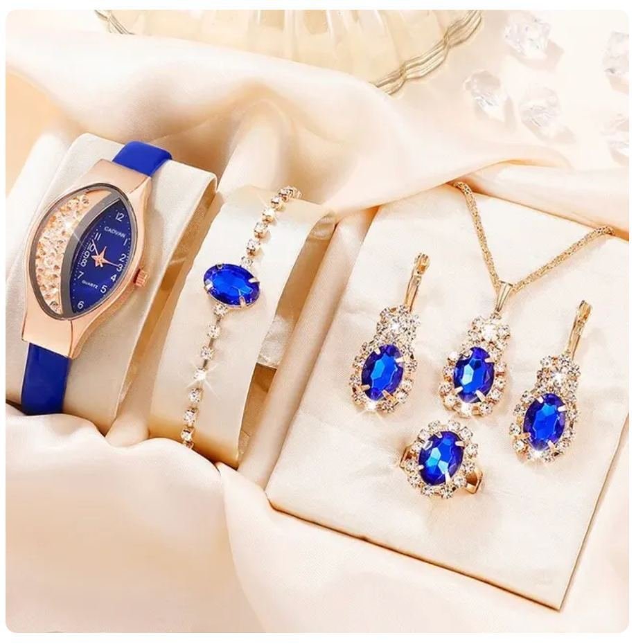 Fashion Watch Gift Suit Quartz Watch Necklace Bracelet Ring Stud Earrings - Image 10