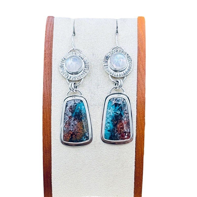 Retro Geometric Enamel Personalized Earrings - Image 5