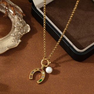 DIY Zircon U-shaped Necklace Pendant