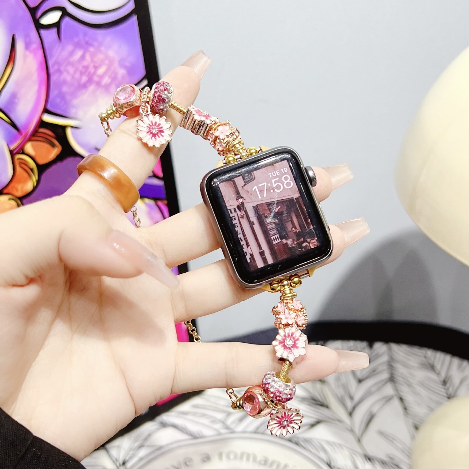 Watch With Red Flower Geometry - Image 4