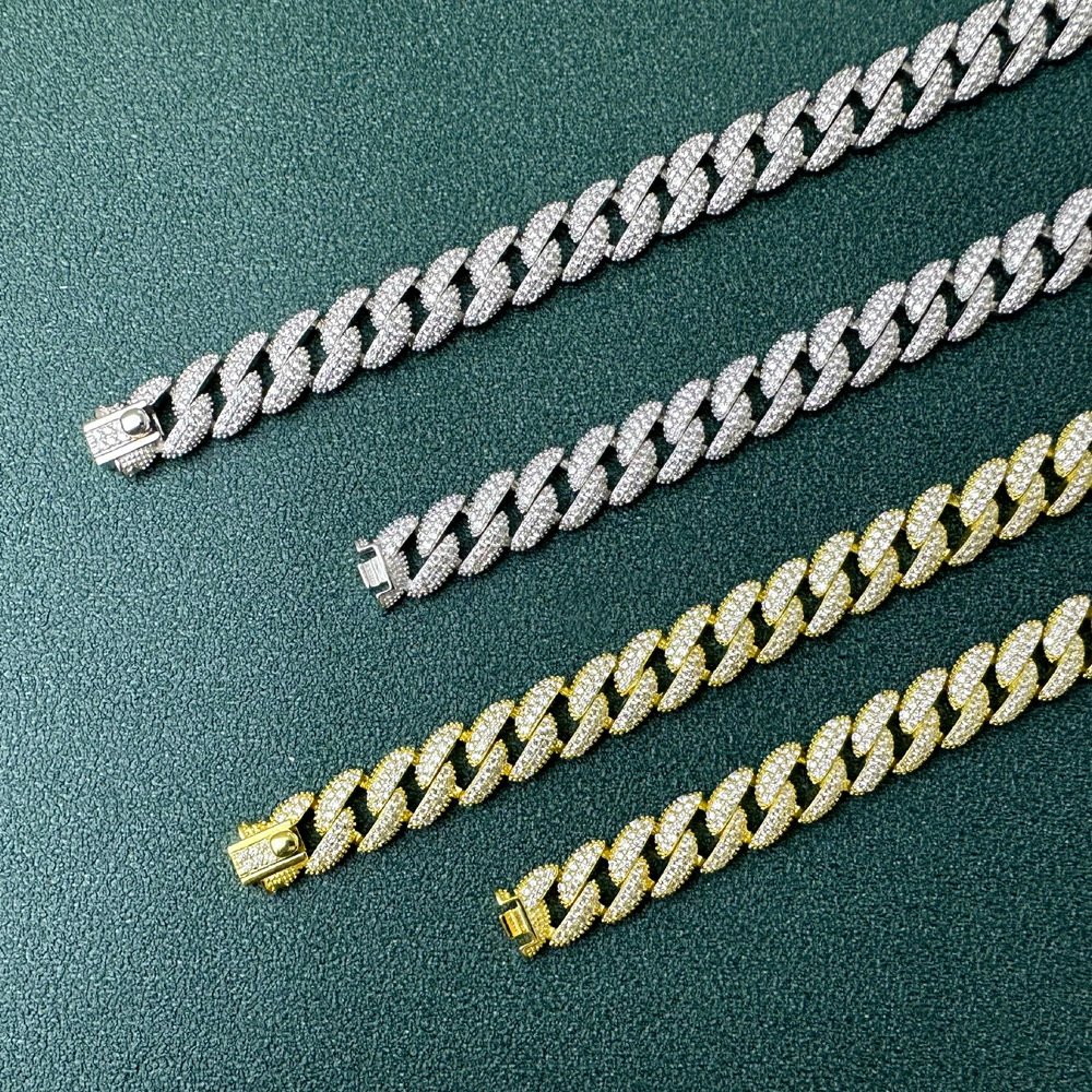 European And American Full Diamond Cuban Link Chain - Image 3