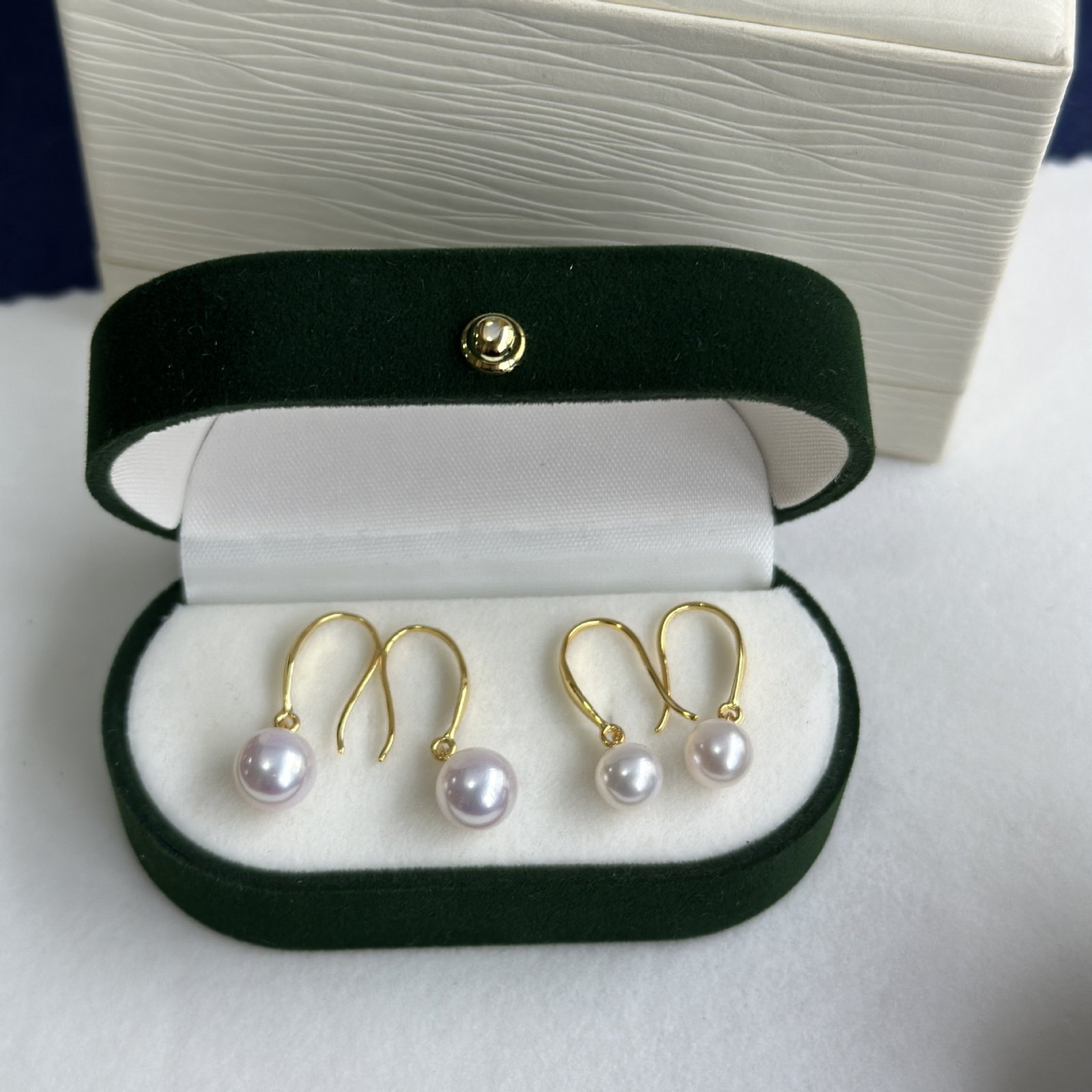 925 Yin Su Stud Earrings Ear Hooks Freshwater Pearl Perfect Circle Strong Light - Image 7