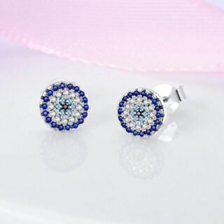 Retro Evil Eyes Ear Studs Compact Temperamental Over Inlaid Zircon