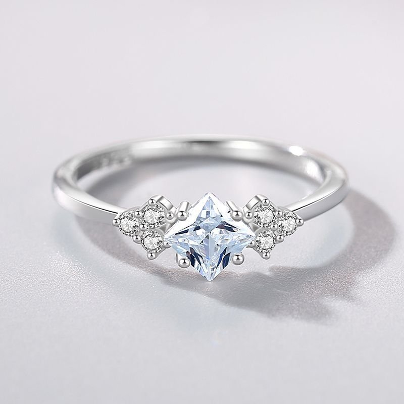 S925 Silver Ring Female Japanese And Korean Simple Light Luxury Zircon - Image 6