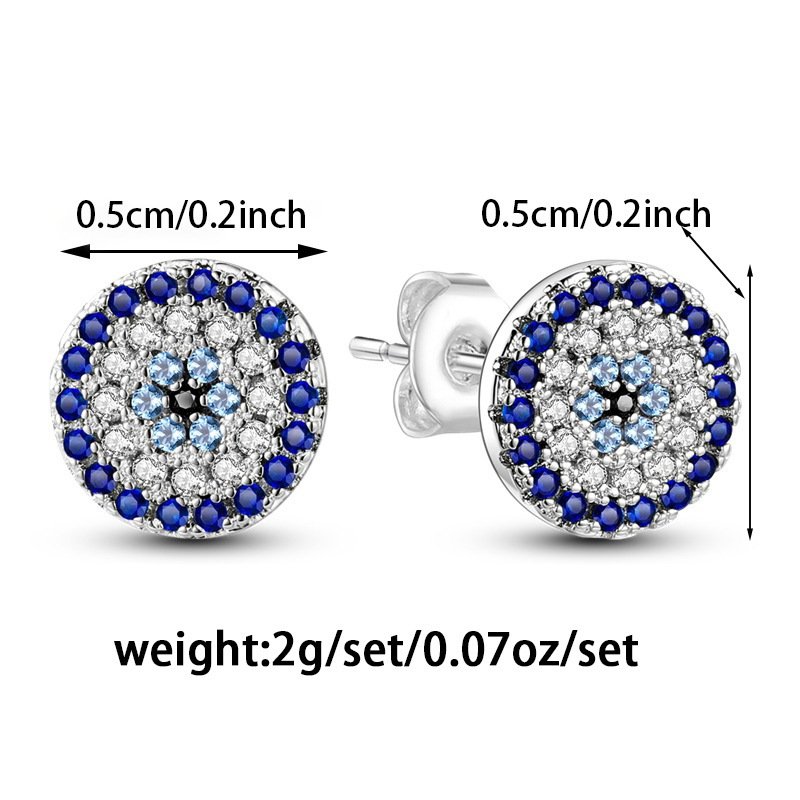 Retro Evil Eyes Ear Studs Compact Temperamental Over Inlaid Zircon - Image 4